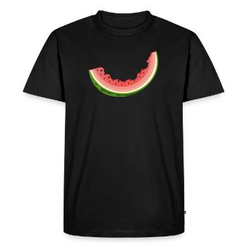 La pastèque mordue comme motif estival amusant - T-shirt Premium bio Homme - noir - Devant - Nico (187cm)
