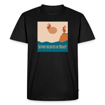 Bonnes vacances de Pâques - T-shirt Premium bio Homme - noir - Devant - Nico (187cm)