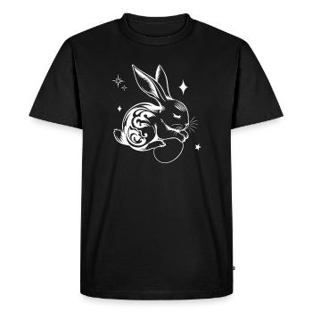 Sleeping Easter Bunny with Tribal and Eggs - Men's Premium Organic T-Shirt - black - Front - Nico (187cm)