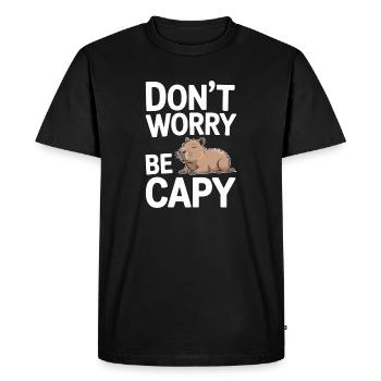 Capybara Dont Worry Be Capy Capybara Rodent - Men's Premium Organic T-Shirt - black - Front - Nico (187cm)