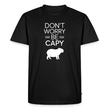 Capybara Dont Worry Be Capy Capybara Rodent - Men's Premium Organic T-Shirt - black - Front - Nico (187cm)