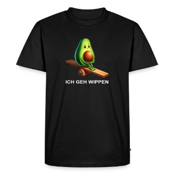 Funny Avocado Rocking Comic Playground Vegan - Men's Premium Organic T-Shirt - black - Front - Nico (187cm)