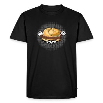 Leberkas Zen – Mindfulness with Humor - Men's Premium Organic T-Shirt - black - Front - Nico (187cm)