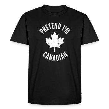 Pretend I'm Canadian Maple Leaf - Men's Premium Organic T-Shirt - black - Front - Nico (187cm)