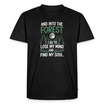 Dans la forêt où je vais pour perdre la tête Trouver mon âme - T-shirt Premium bio Homme - noir - Devant - Nico (187cm)