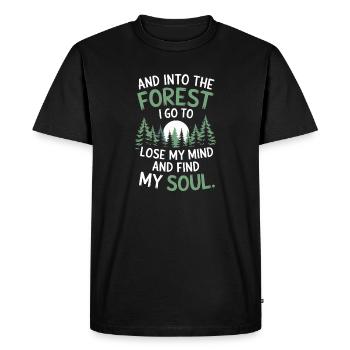 Dans la forêt où je vais pour perdre la tête Trouver mon âme - T-shirt Premium bio Homme - noir - Devant - Nico (187cm)