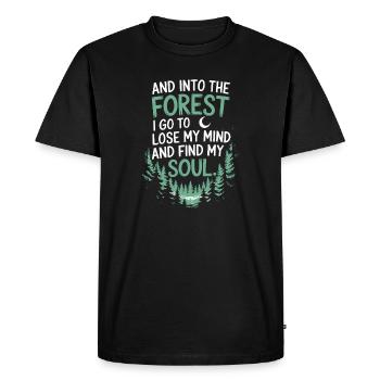 Dans la forêt où je vais pour perdre la tête Trouver mon âme - T-shirt Premium bio Homme - noir - Devant - Nico (187cm)