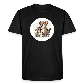 Famille des hyènes - T-shirt Premium bio Homme - noir - Devant - Nico (187cm)