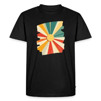Soleil d’été Coucher de soleil - T-shirt Premium bio Homme - noir - Devant - Nico (187cm)