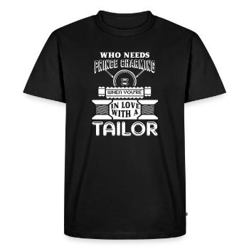 Tailor In Love With A Tailor - Men's Premium Organic T-Shirt - black - Front - Nico (187cm)