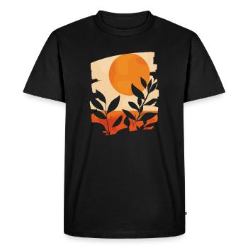 Soleil d’été - T-shirt Premium bio Homme - noir - Devant - Nico (187cm)
