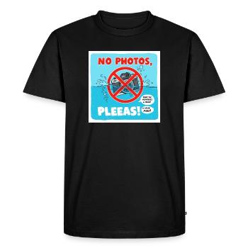 Pas de photos dans la piscine ! Photo : Panneau d’interdiction - T-shirt Premium bio Homme - noir - Devant - Nico (187cm)