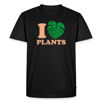 Tropique Naturel Monstera Design - T-shirt Premium bio Homme - noir - Devant - Nico (187cm)
