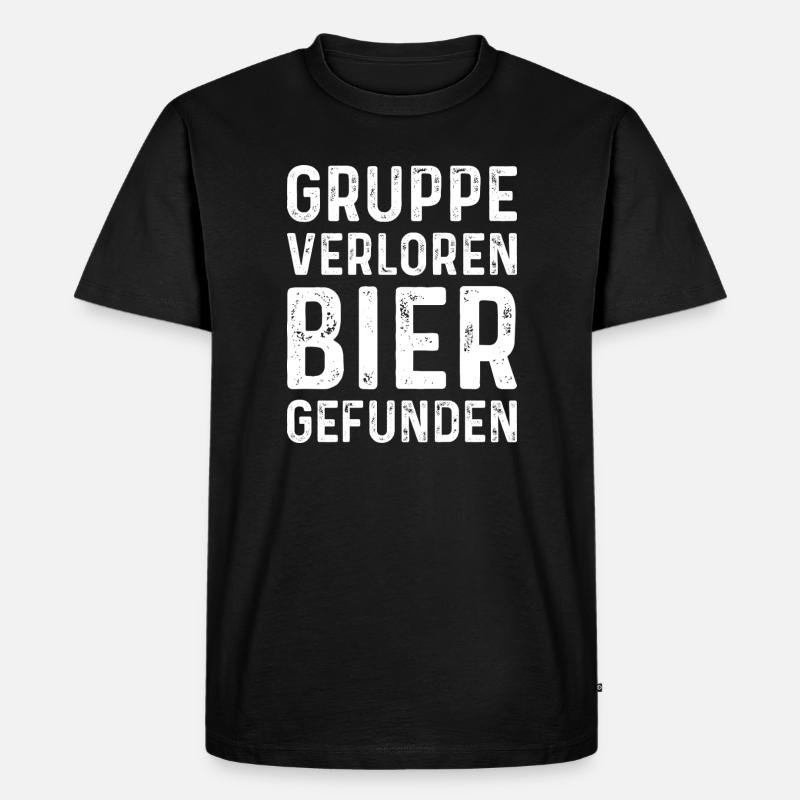 Festival Spruch Bier - Männer Premium Bio T-Shirt - Schwarz