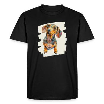 Teckel - T-shirt Premium bio Homme - noir - Devant - Nico (187cm)