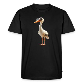 Amoureux des cigognes Cigognes blanches Cigognes géantes Cigognes - T-shirt Premium bio Homme - noir - Devant - Nico (187cm)