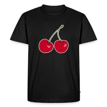 Cherry, Red cherries - Men's Premium Organic T-Shirt - black - Front - Nico (187cm)