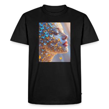 Butterfly Face Art - Men's Premium Organic T-Shirt - black - Front - Nico (187cm)