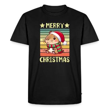 Capybara Weihnachten - Männer Premium Bio T-Shirt - Schwarz - Vorne - Nico (187cm)