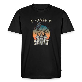 Oiseau Noir F-Caw-F Drôle Corbeau Noir Corbeau Noir - T-shirt Premium bio Homme - noir - Devant - Nico (187cm)