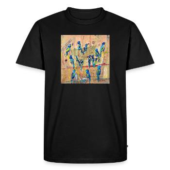Perroquets - T-shirt Premium bio Homme - noir - Devant - Nico (187cm)
