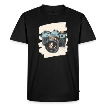 Camera Photo Camera Photographer Female Photographer - Men's Premium Organic T-Shirt - black - Front - Nico (187cm)