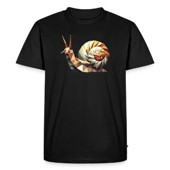 Escargot géométrique – Art Low-Poly stylisé - T-shirt Premium bio Homme - noir - Devant - Nico (187cm)