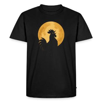 Coq dans la Lune - T-shirt Premium bio Homme - noir - Devant - Nico (187cm)
