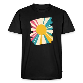Soleil d’été - T-shirt Premium bio Homme - noir - Devant - Nico (187cm)