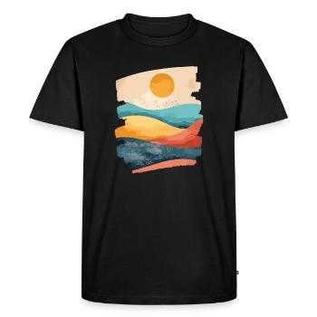 Soleil d’été - T-shirt Premium bio Homme - noir - Devant - Nico (187cm)
