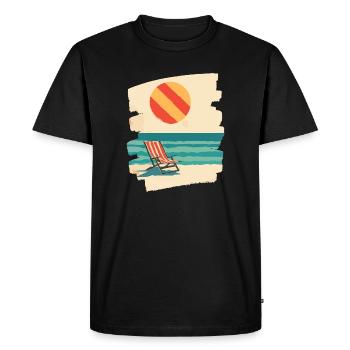 Plage du soleil d’été - T-shirt Premium bio Homme - noir - Devant - Nico (187cm)