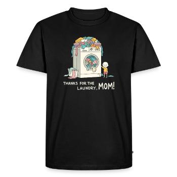 Thanks for the laundry, mom ! - Men's Premium Organic T-Shirt - black - Front - Nico (187cm)