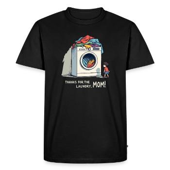 Thanks for the laundry, mom ! - Men's Premium Organic T-Shirt - black - Front - Nico (187cm)