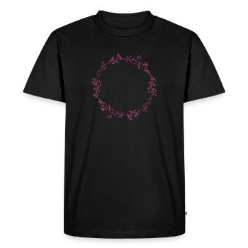 Cercle de fleurs de fleurs roses - T-shirt Premium bio Homme - noir - Devant - Nico (187cm)