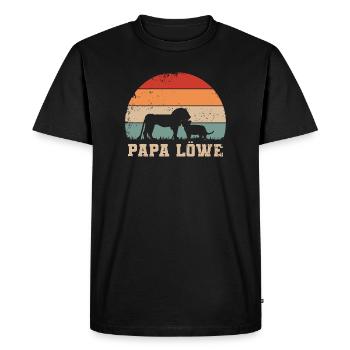 Papa Löwe - Männer Premium Bio T-Shirt - Schwarz - Vorne - Nico (187cm)