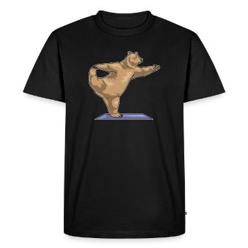 Bear Yoga Fitness Gymnastics - T-shirt Premium bio Homme - noir - Devant - Nico (187cm)