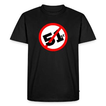 51st State No Way - Men's Premium Organic T-Shirt - black - Front - Nico (187cm)