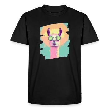 Masque de soin auto-soin Llama Alpaga Beauty - T-shirt Premium bio Homme - noir - Devant - Nico (187cm)