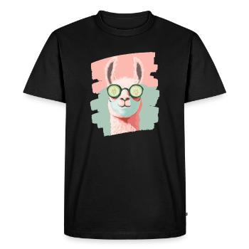 Masque de soin auto-soin Llama Alpaga Beauty - T-shirt Premium bio Homme - noir - Devant - Nico (187cm)
