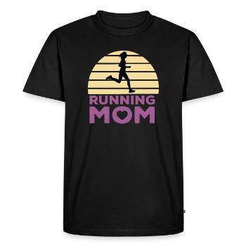 Running mom - T-shirt Premium bio Homme - noir - Devant - Nico (187cm)