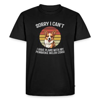 Pembroke Welsh Corgi Apology Design - Men's Premium Organic T-Shirt - black - Front - Nico (187cm)