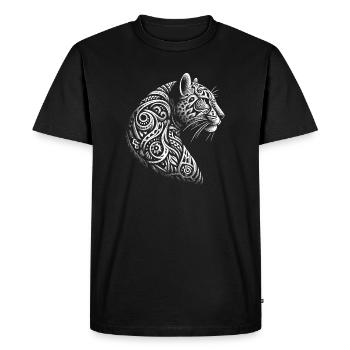Leopard in tribal style for animal lovers - Men's Premium Organic T-Shirt - black - Front - Nico (187cm)