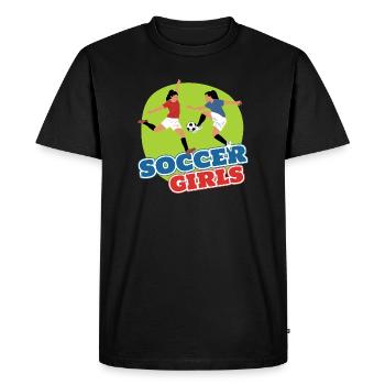 Filles de football - T-shirt Premium bio Homme - noir - Devant - Nico (187cm)