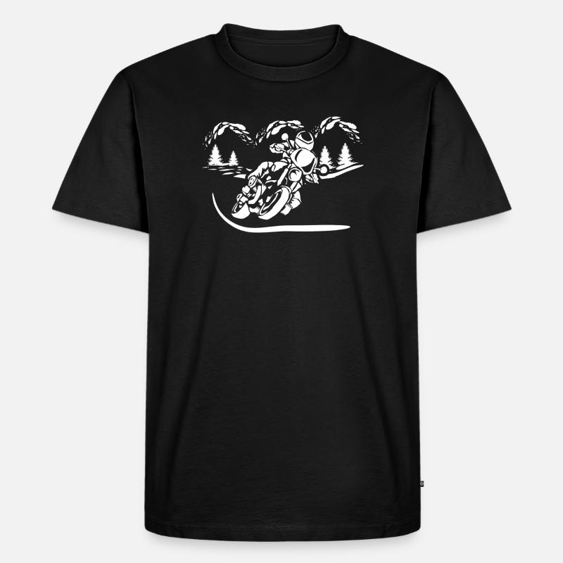 Motorcycle Forest Silhouette - Men's Premium Organic T-Shirt - black