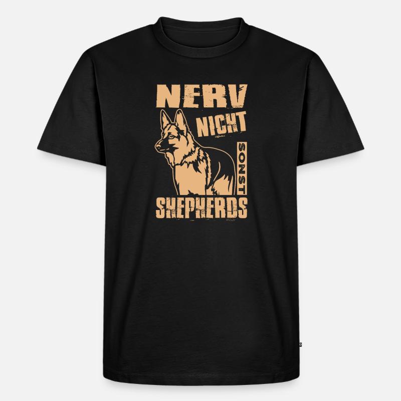 Schäferhund Geschenke Hund Herrchen Gassi - Männer Premium Bio T-Shirt - Schwarz