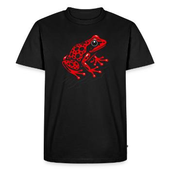 Red Poison Dart Frog - Tribal Animal Art - Men's Premium Organic T-Shirt - black - Front - Nico (187cm)