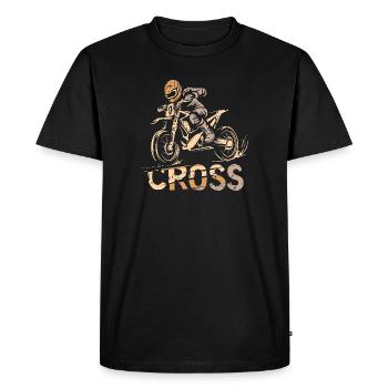 Symbole rétro du motocross - Motards et fans de dirt - T-shirt Premium bio Homme - noir - Devant - Nico (187cm)