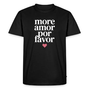 More Amor Por Favor Love Spanish Valentine's Day - Men's Premium Organic T-Shirt - black - Front - Nico (187cm)