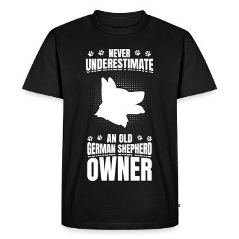Vieux Berger Allemand Propriétaire - T-shirt Premium bio Homme - noir - Devant - Nico (187cm)