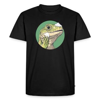 Rasage des lézards – plus doux que jamais ! - T-shirt Premium bio Homme - noir - Devant - Nico (187cm)